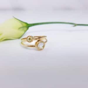 dubbele ring met toermalijn en peridot