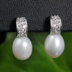 hangende oorbellen, vast, met parels