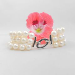 drie dubbele armband van ronde parels van 8-8,5mm