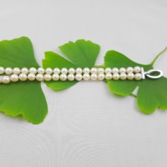 armband van ronde parels dubbele rij