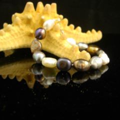 armband met barokke parels in verschillende tinten
