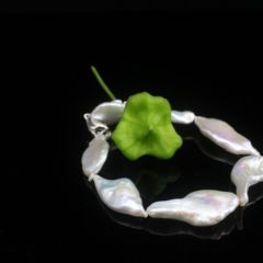 armband keshi parels, lange kant geboord