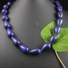 Halsketting van Lapis Lazuli, druppelvormige stenen.