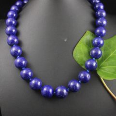 Halsketting van Lapis Lazuli, ronde bollen.