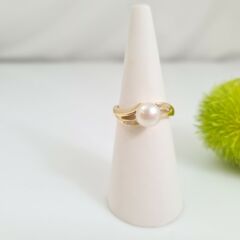 18k geelgouden parelring