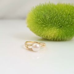 18k geelgouden parelring
