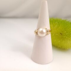 18k geelgouden parelring