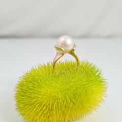 18k geelgouden parelring