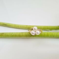 18k geelgouden parelring