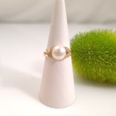 18k geelgouden parelring