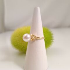 18k geelgouden parelring
