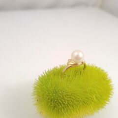18k geelgouden parelring
