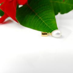 geelgouden hanger met echte zoetwaterparel