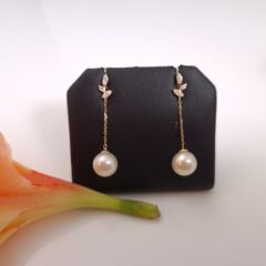 18k gouden pareloorbellen
