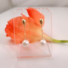 18k gouden pareloorbellen