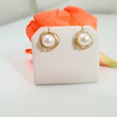 18k gouden pareloorbellen