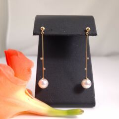 18k gouden pareloorbellen