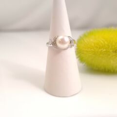 18k witgouden parelring