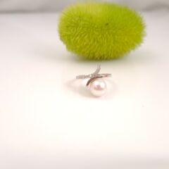 18k witgouden parelring