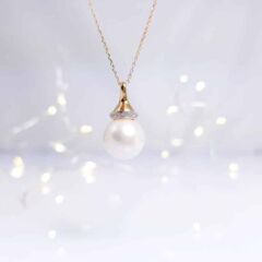 geelgouden ketting met echte parel