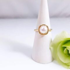 geelgouden parelring