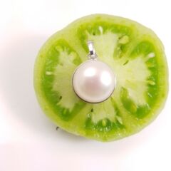 grote zilveren parelhanger