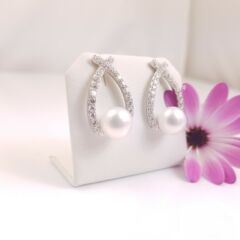 oorbellen van zilver met echte parels