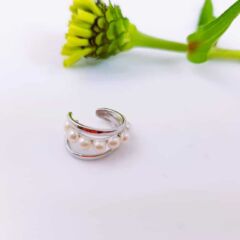 oorbel cuff met parels