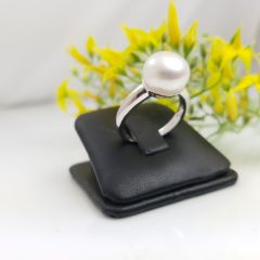 18k witgouden ring met echte parel