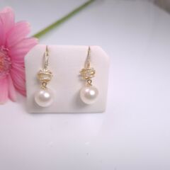 Speciale pareloorbellen met diamanten en geelgoud
