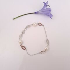 zilveren armband met echte parels