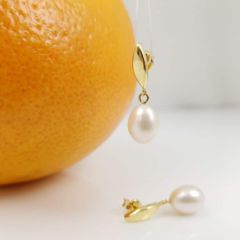 oorbellen van 18k goud met echte zoetwaterparels