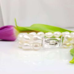 armband van dubbele barokke parelarmband