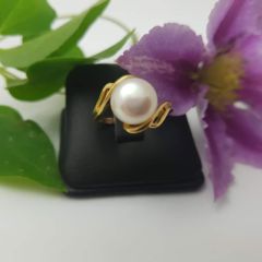 geelgouden parelring