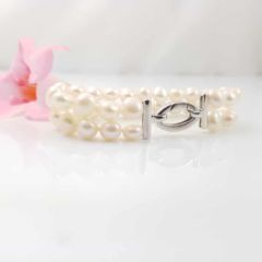 dubbele armband van barokke parels
