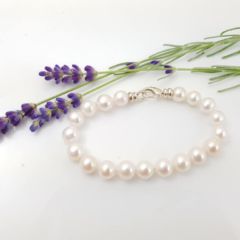 armband van echte parels en zilveren slot