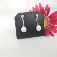 oorbellen in zilver met parels