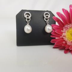 oorbellen in zilver met parels