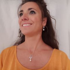 Halsketting van zilver met echte parel