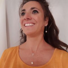 Halsketting van zilver met echte parel