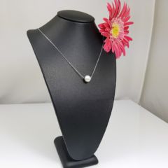 Halsketting van zilver met echte parel