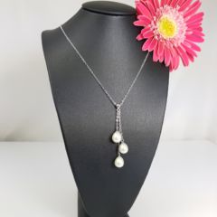 halsketting in zilver met echte parels