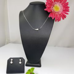 setje van echte parels in zilver