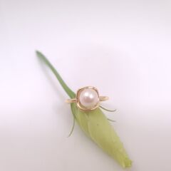 geelgouden parelring