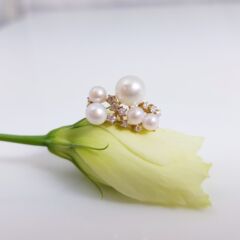 gouden ring met meerdere parels