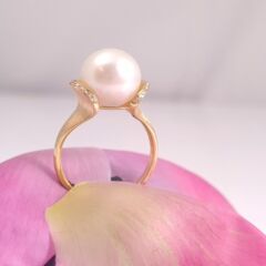 geelgouden parelring