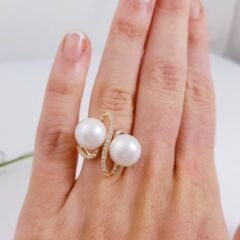 18k gouden ring met parels