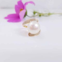 18k gouden ring met parel