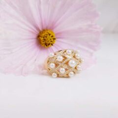 18k gouden ring met parels