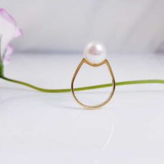 18k gouden ring met parel
